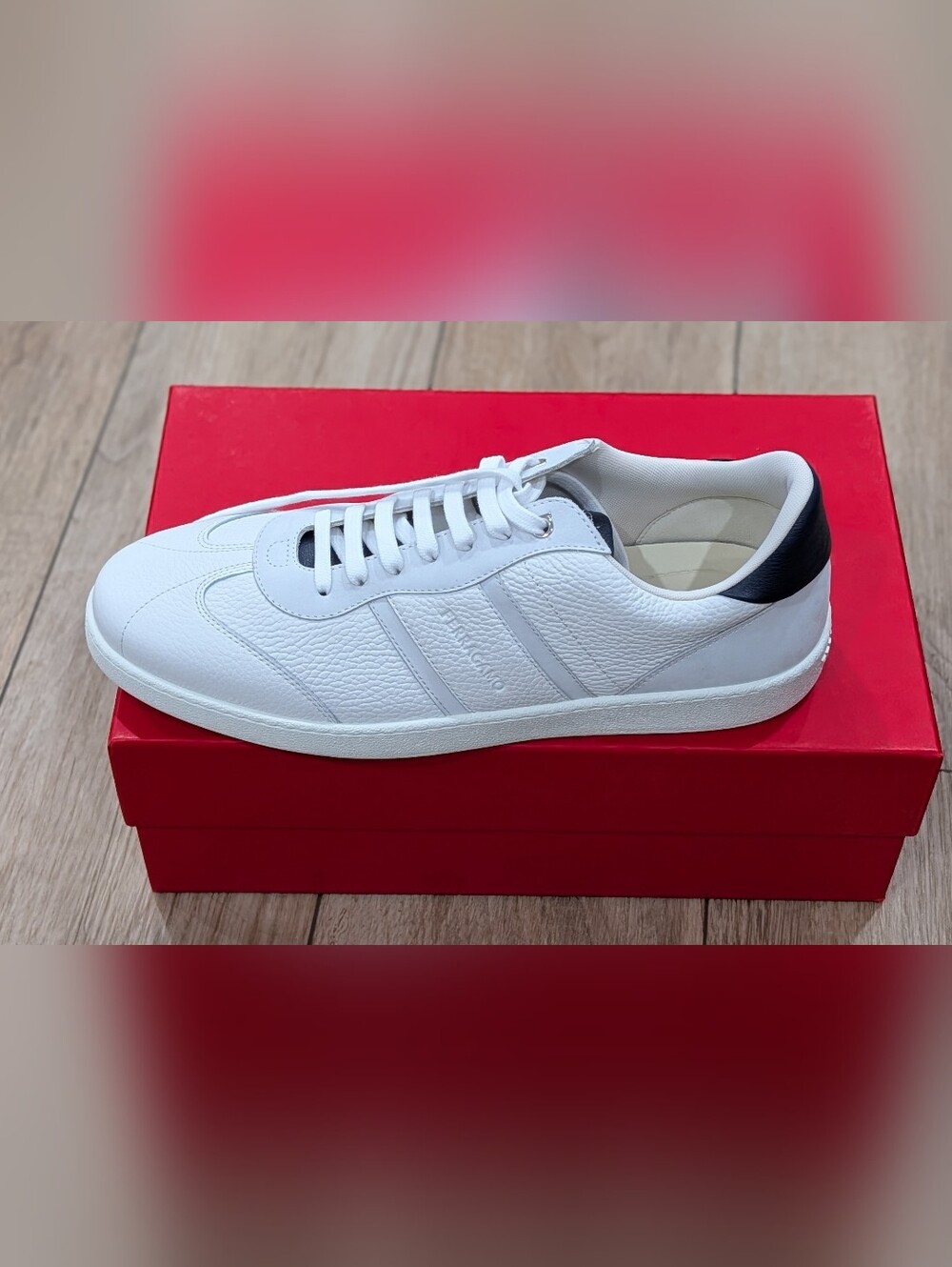 $880 Mens Ferragamo "Achille 1" Low-Top Leather Sneakers White US 11 - Picture 3 of 11